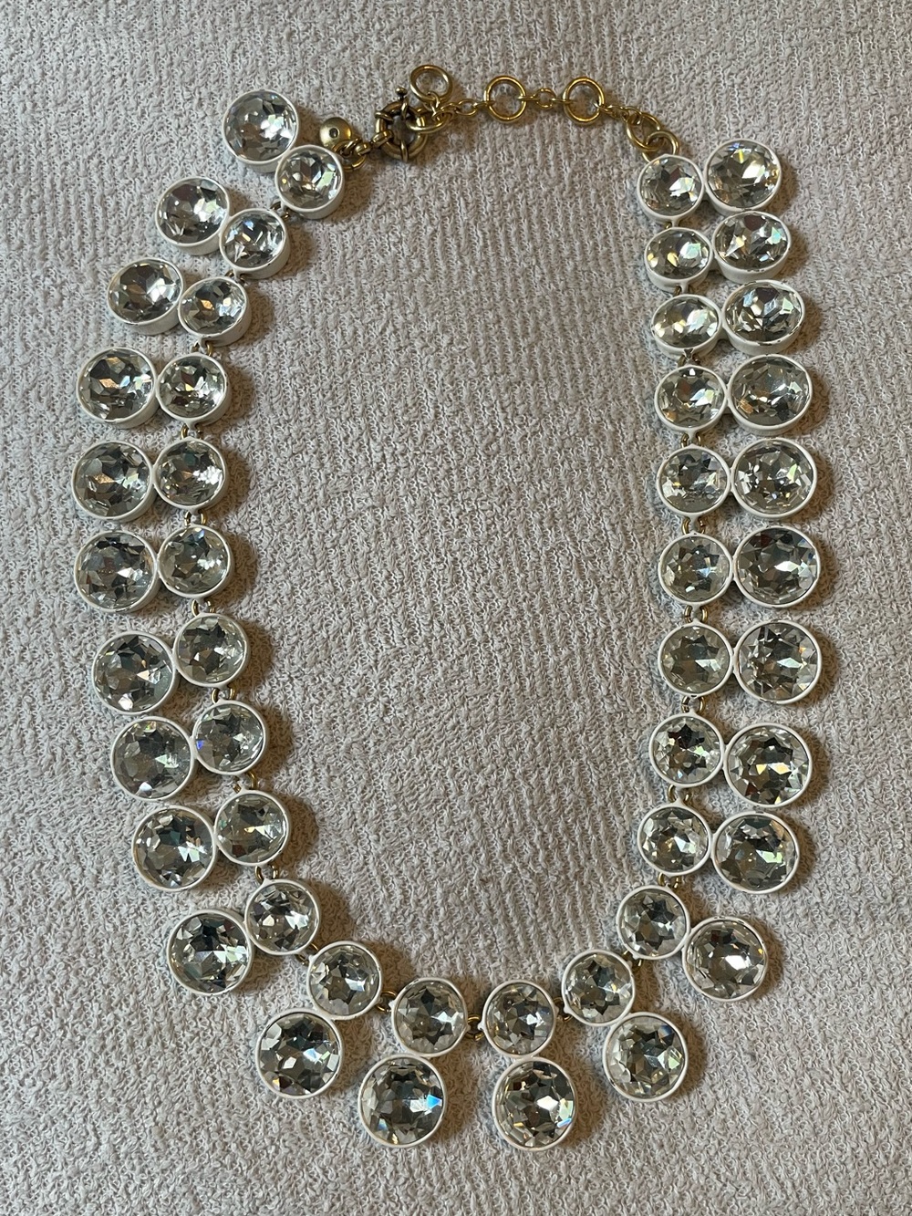 J. Crew Clear Crystal Bib Necklace with Gold Chain